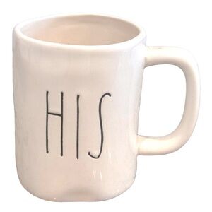 Rae Dunn by Magenta Artisan Collection Glossy White “His” 16 oz Mug